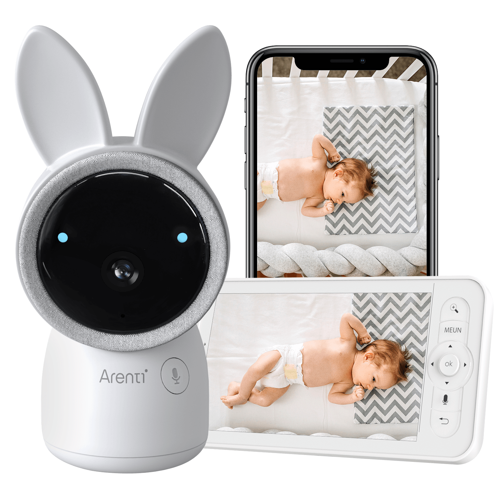 Arenti AInanny 2K Ultra HD Video Pan-Tilt Baby Monitor